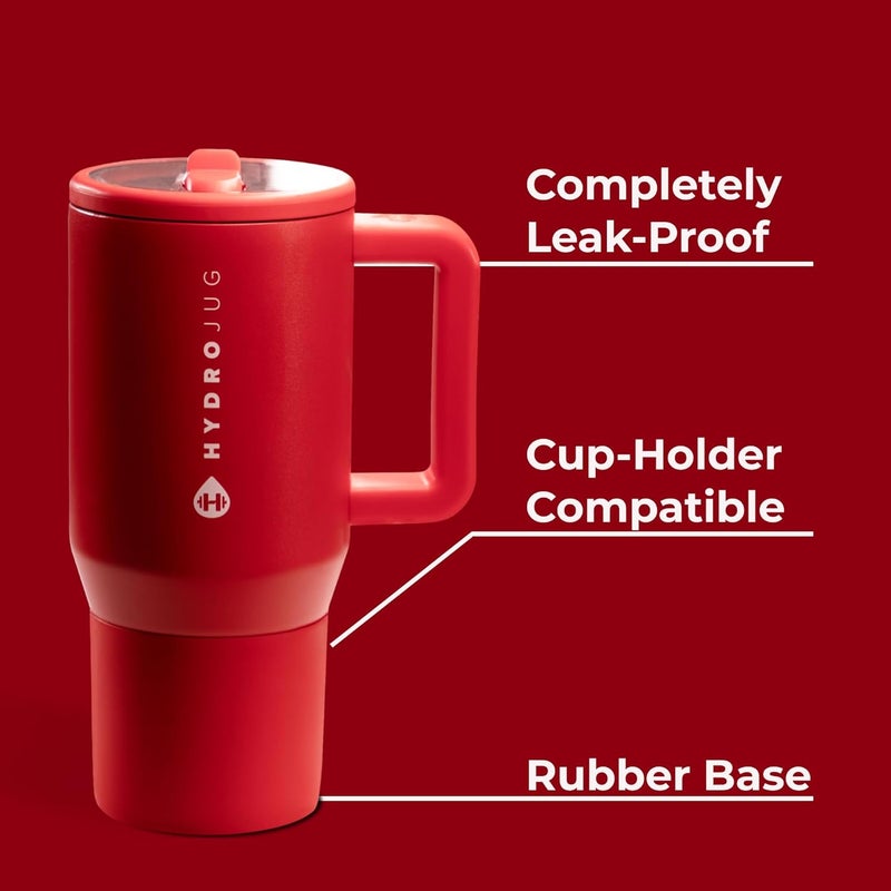 Hydro Jug Kids - 20 oz Insulated Kids Water Bottle with Flip Straw & Handle | Leak-Proof & Durable | Perfect for School, Sports, Lunch, Travel & Camp, Alumni Red - Image 2